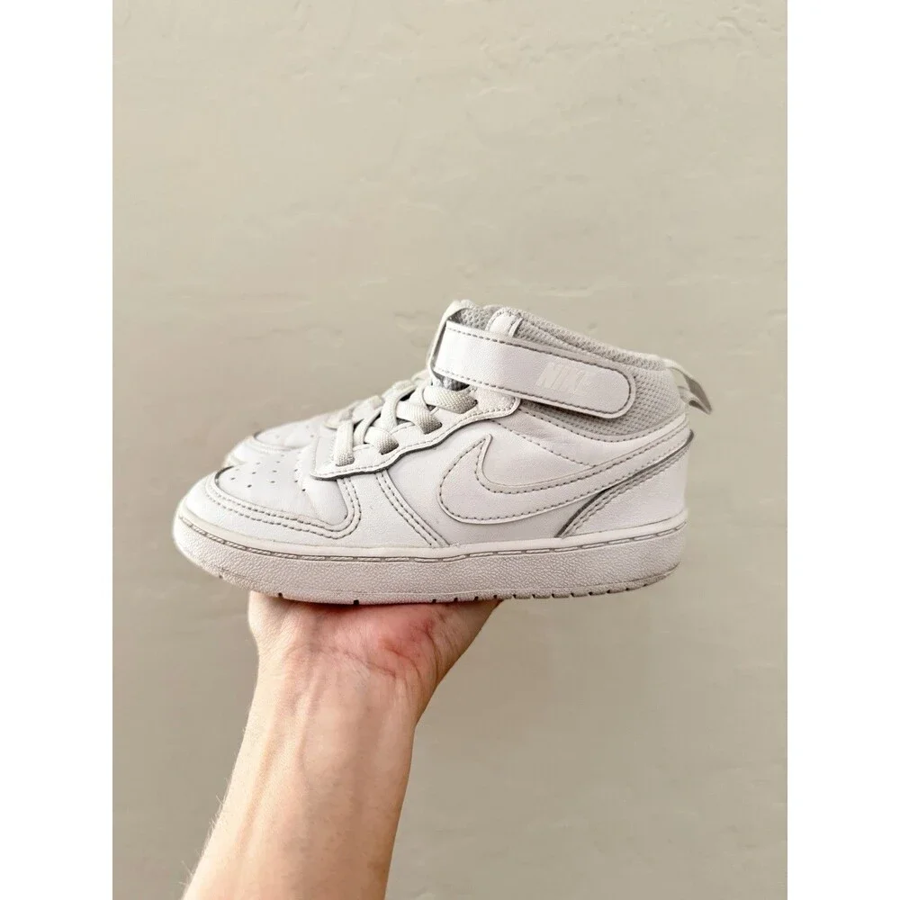 Nike Court Borough Mid 2 Toddler 9C White Mid Top Sneakers CD7782-100